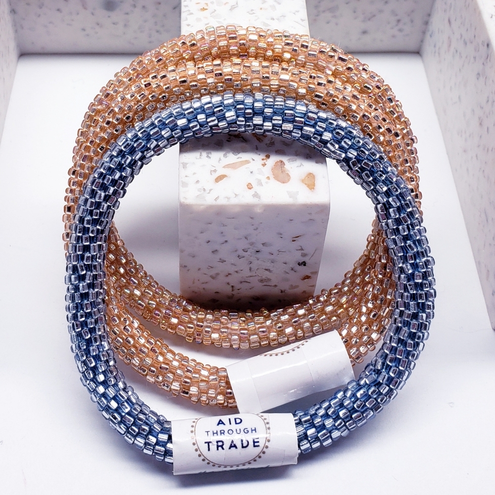 CHIC HAPPENS -Original Roll-On® Bracelets, 7" round, made in Nepal #4 (3 pieces)